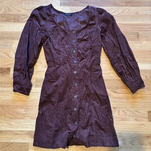 Madewell Long Sleeve Brown Dress